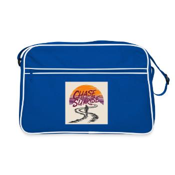 À la poursuite de l'aventure du lever du soleil - Sac Retro - bleu/blanc - Devant