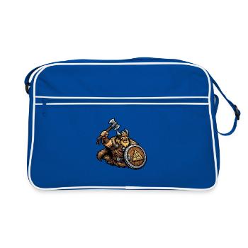 Guerrier viking avec bouclier - Sac Retro - bleu/blanc - Devant