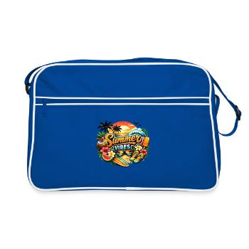 Summer Vibes - Retro Tasche - Blau/Weiß - Vorne