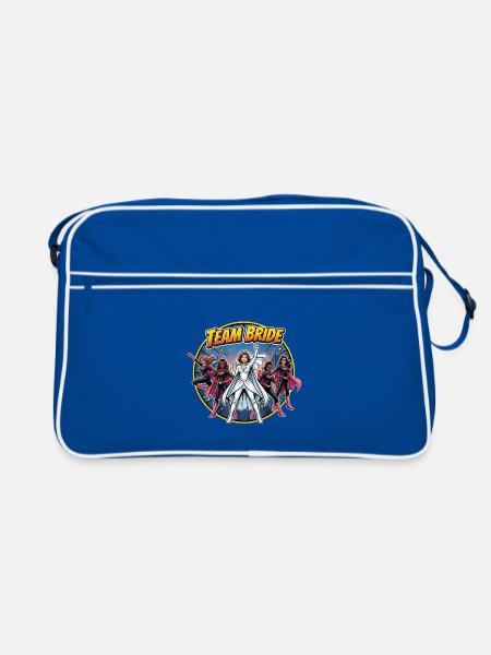 Équipe de super-héros de l’équipe de la mariée - Sac Retro - bleu/blanc - Devant