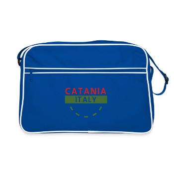 Catane, Italie, Emblème - Sac Retro - bleu/blanc - Devant