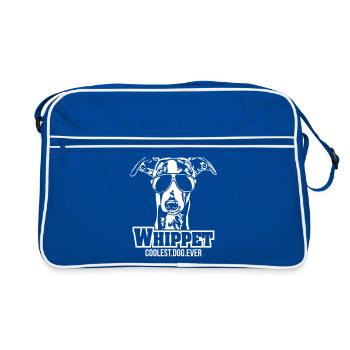 WHIPPET coolest dog Wilsigns - Retro Tasche - Blau/Weiß - Vorne