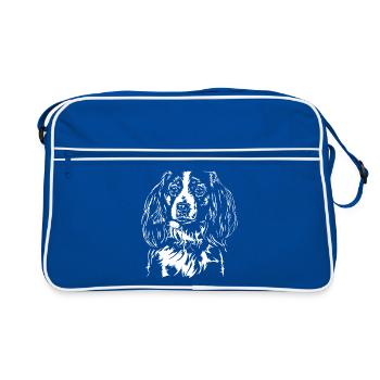 KOOIKERHONDJE Kooiker Hunde Hund Jagdhund Wilsigns - Retro Tasche - Blau/Weiß - Vorne