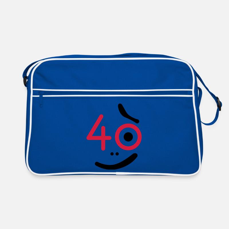 40 Jahre - so what? - Retro Tasche - Blau/Weiß