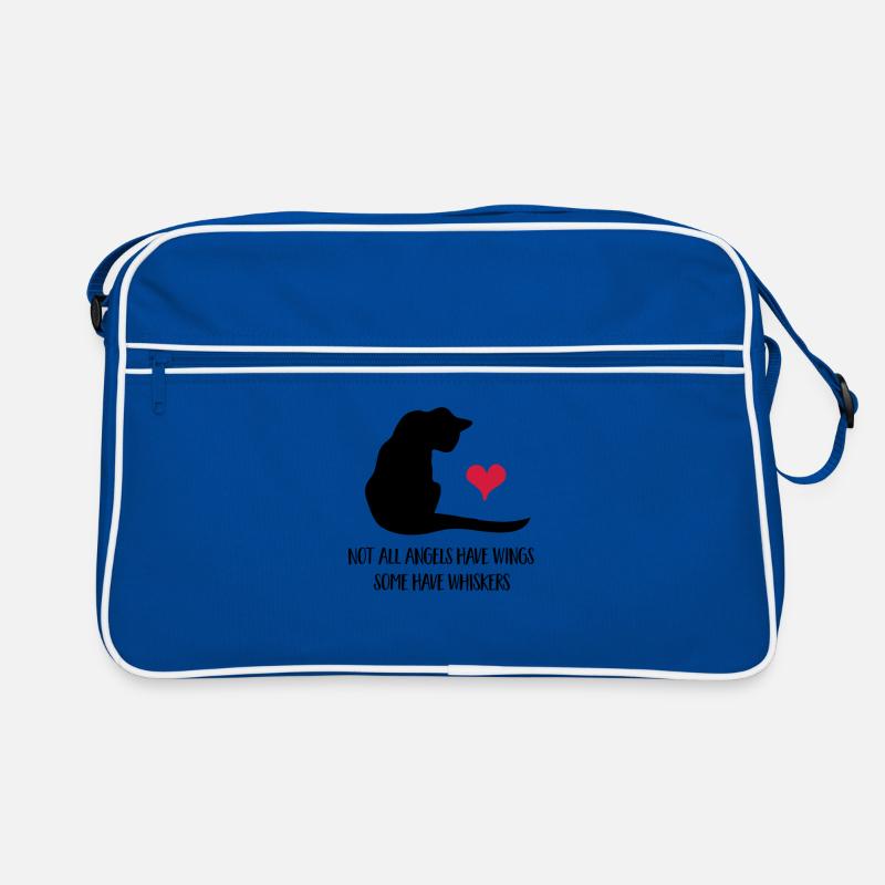 Katze - Retro Tasche - Blau/Weiß