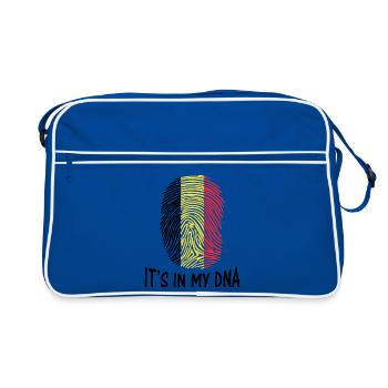 sticker flag of Belgium it's in my dna Belgique - Retro Bag - blue/white - Front