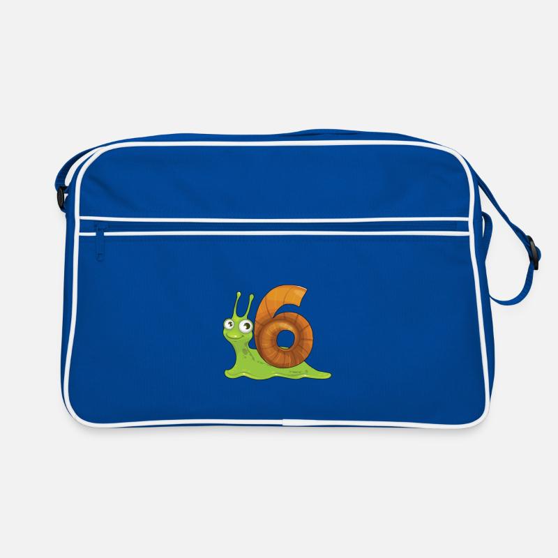 6. Geburtstag Mädchen Junge 6 Jahre Geschenk - Retro Tasche - Blau/Weiß