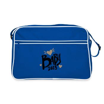 Bébé 2023 - Nouveau-né 2023 Cadeau bébé - Sac Retro - bleu/blanc - Devant