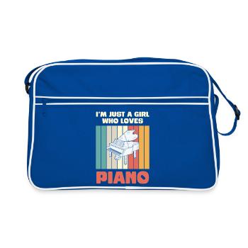 Musical butterfly with colorful background - Retro Bag - blue/white - Front