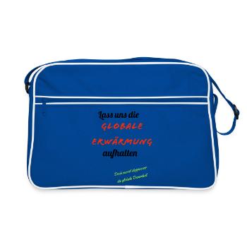 Global warming with humor - Retro Bag - blue/white - Front