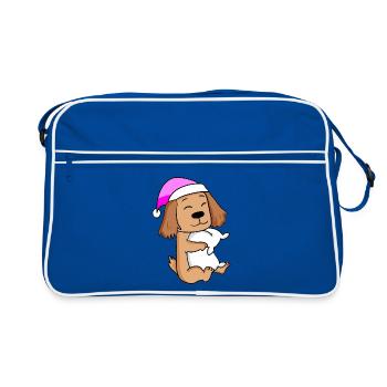 Chien Race de chien Cocker anglais Épagneul - Sac Retro - bleu/blanc - Devant