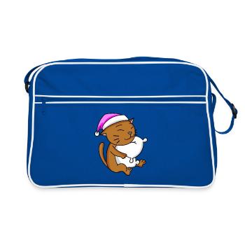Chat race de chat Chat Abyssin - Sac Retro - bleu/blanc - Devant