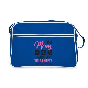 Je suis une mère et une triathlète - Sac Retro - bleu/blanc - Devant