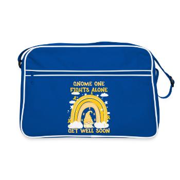 Gnome One Fights Alone Sarcoma Cancer - Retro Bag - blue/white - Front