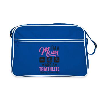 I am a mother and a triathlete - Retro Bag - blue/white - Front