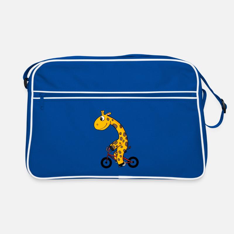 Giraffe rides a bike Retro Bag