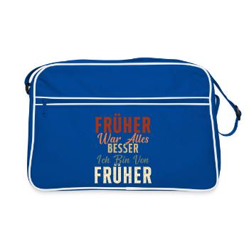 Everything was better in the past, I'm a pensioner from the past - Retro Bag - blue/white - Front