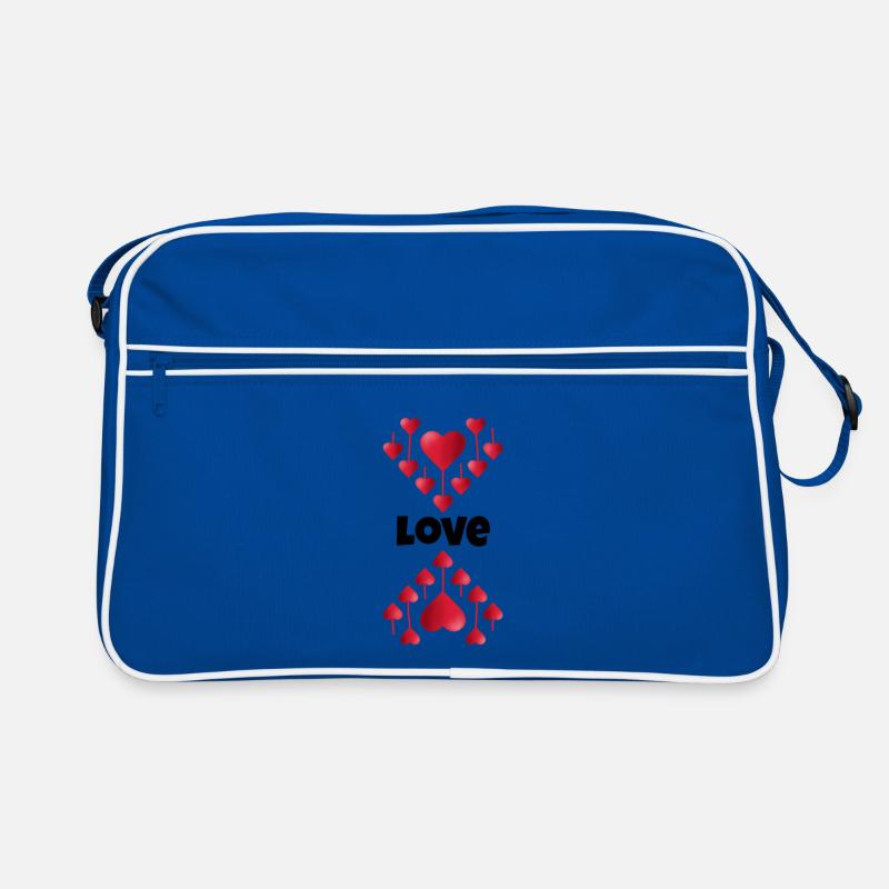 Valentinstag, Valentinstag, Valentinstag - Retro Tasche - Blau/Weiß