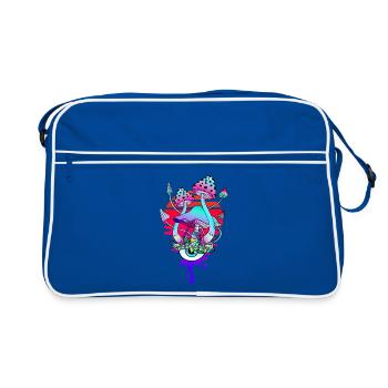 Champignons Magiques Champignons Psychédéliques Oeil - Sac Retro - bleu/blanc - Devant