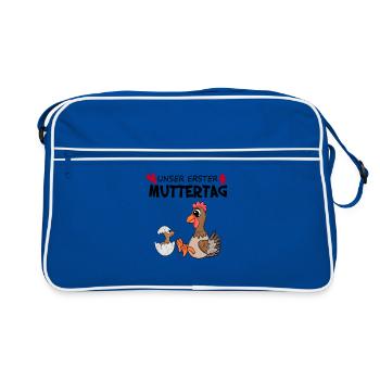 Muttertag - erster Muttertag Geschenk - Retro Tasche - Blau/Weiß - Vorne
