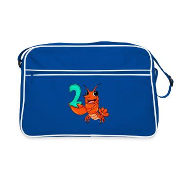 2 anniversaire 2 ans avec motif animal - deux - Sac Retro - bleu/blanc - Devant