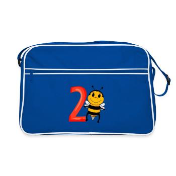 2 anniversaire 2 ans avec motif animal - deux - Sac Retro - bleu/blanc - Devant