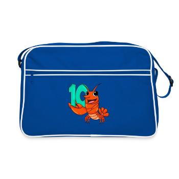 10th birthday motif lobster - ten years - Retro Bag - blue/white - Front