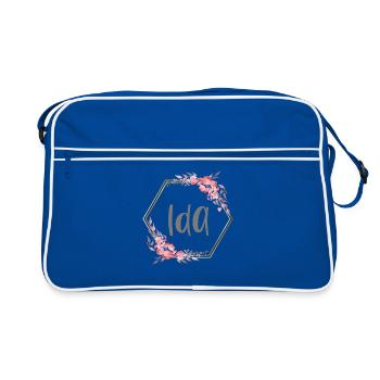 Ida Girl Name Baby Gift - Retro Bag - blue/white - Front
