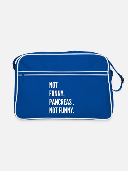 Nicht lustiger Pankreas-Diabetes-Humor - Retro Tasche - Blau/Weiß
