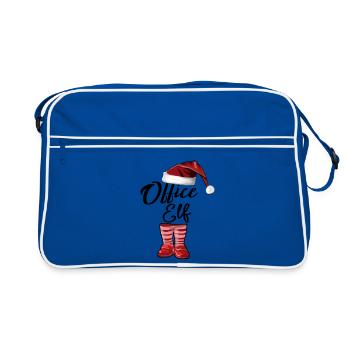 Office Elf – Lustiges Weihnachtsdesign - Retro Tasche - Blau/Weiß - Vorne