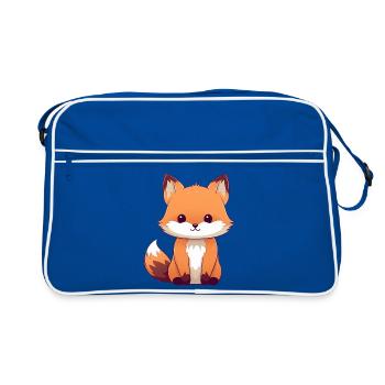 renard de dessin animé mignon sur les vêtements - Sac Retro - bleu/blanc - Devant