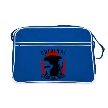 Original Schwarzwaldmädel Bollenhut Ledig Tracht - Retro Tasche - Blau/Weiß - Vorne