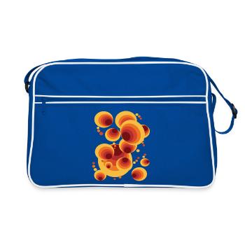 Abstract Gradient Polka Dots - Retro Bag - blue/white - Front