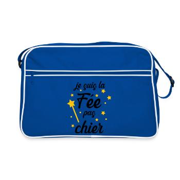 Je suis la Fée pas chier ! - Sac Retro - bleu/blanc - Devant