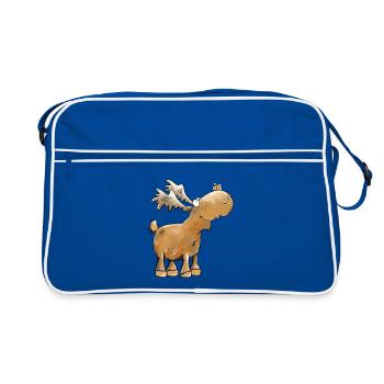 Drôle d’orignal papillon - Sac Retro - bleu/blanc - Devant