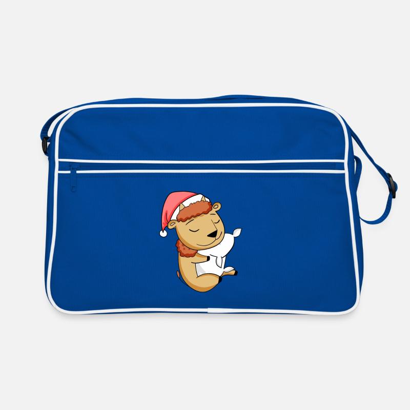 Bison Cute Tired Sleeping In Christmas Retro Bag