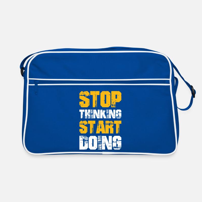 stop thinking start doing Retro Tasche