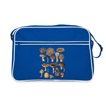 Fungi Collection Mushroom Variety Design - Retro Bag - blue/white - Front