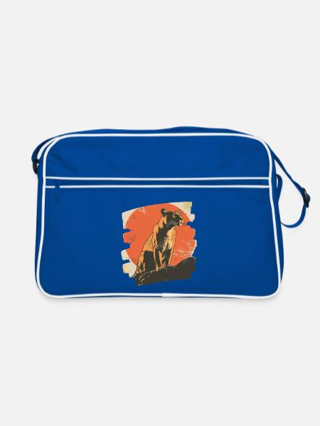 Lion de montagne Rétro - Sac Retro - bleu/blanc - Devant
