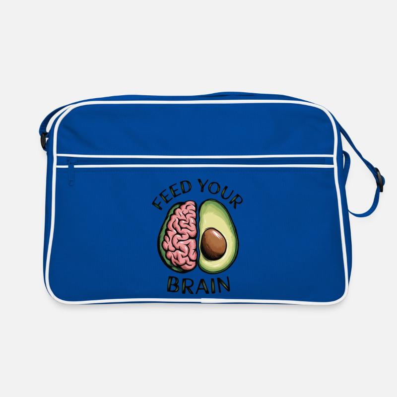 Feed Your Brain Avocado Illustration Retro Bag