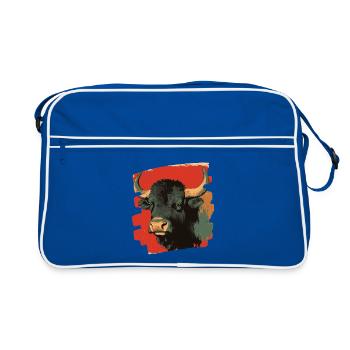 Büffel - Retro Tasche - Blau/Weiß - Vorne