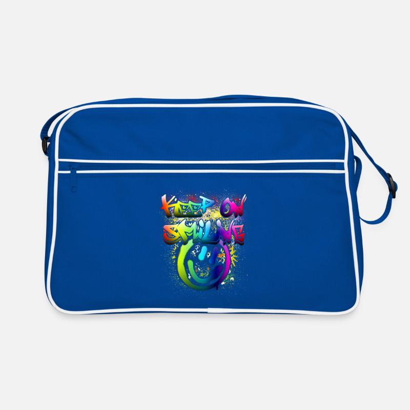 Buntes Happy Face Graffiti Design Retro Tasche