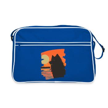 Finnish Lapphund - Retro Bag - blue/white - Front