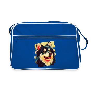 Finnish Lapphund - Retro Bag - blue/white - Front