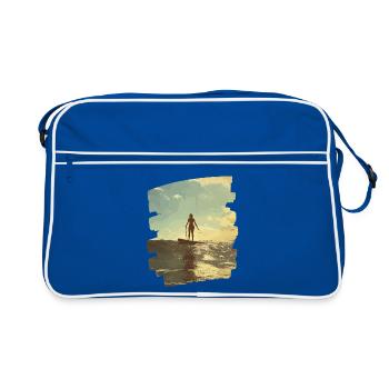 Stand-up paddle SUP - Sac Retro - bleu/blanc - Devant