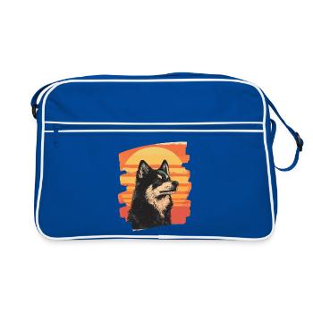 Finnish Lapphund - Retro Bag - blue/white - Front