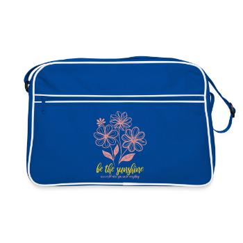 Blumen - Frühling - Be the sunshine - Spruch - Retro Bag - blue/white - Front