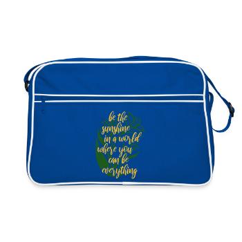 Blumen - Frühling - Be the sunshine - Spruch - Retro Bag - blue/white - Front