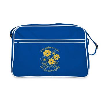 Blumen - Frühling - Be the sunshine - Spruch - Retro Bag - blue/white - Front