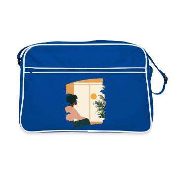 Relax Meditation Selfcare Me-Time - Retro Bag - blue/white - Front
